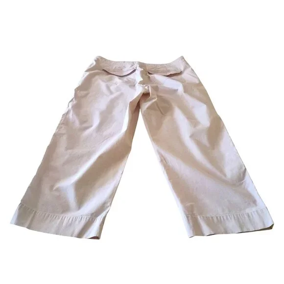 Vintage Talbots Women's Khaki Cropped Pants Size 12 Stretch 95% Cotton/4% Lycra - Picture 2 of 11